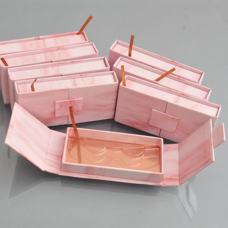 

100pcs wholesale false eyelash packaging box lash boxes custom your logo fake mink lash strip square magnetic packing case empty