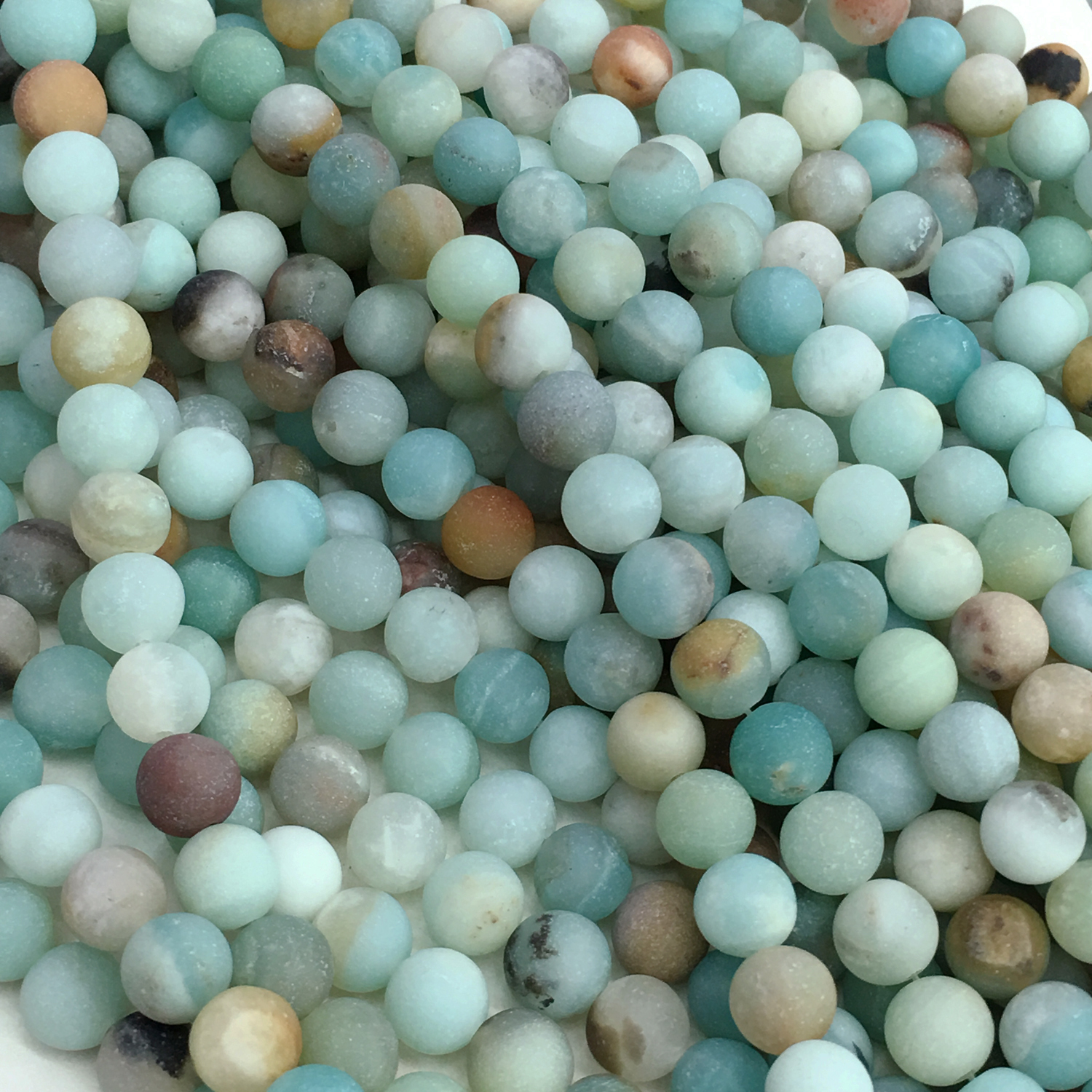 

Matte Multicolor Amazonite Round Beads, 6mm 8mm 10mm Wholesale Gemstone Beads,15.5inch,Full Strand ,Hole 1mm