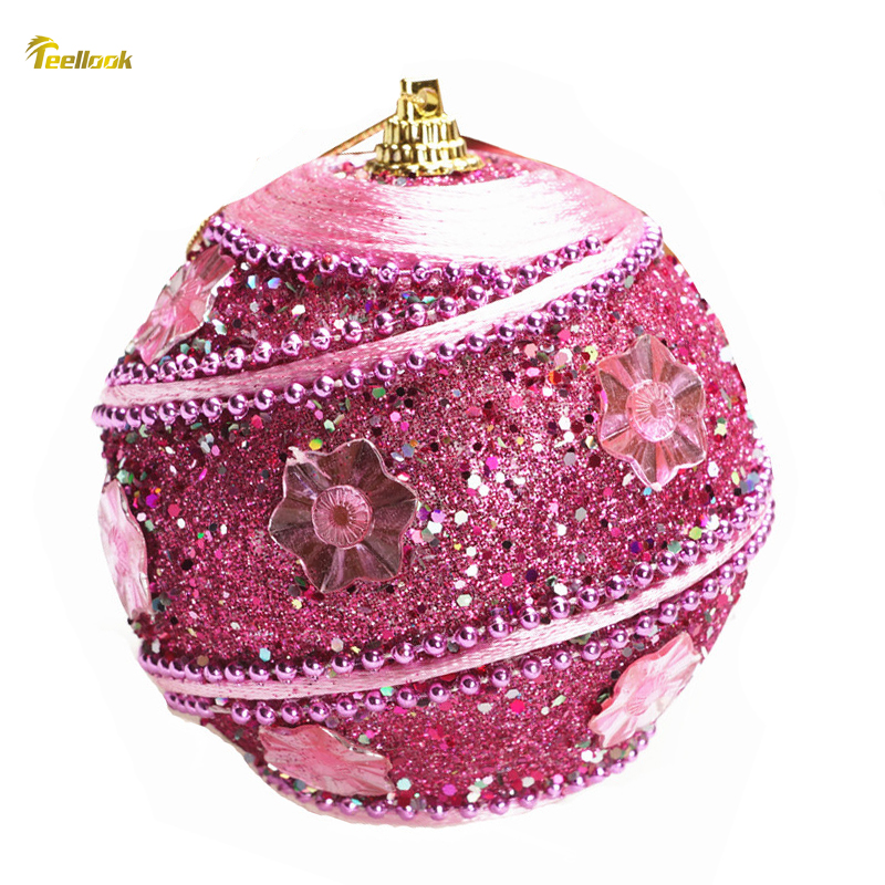

Teellook 10pcs 8cm Christmas Ball Christmas Hotel Mall Decoration Tree Pendant