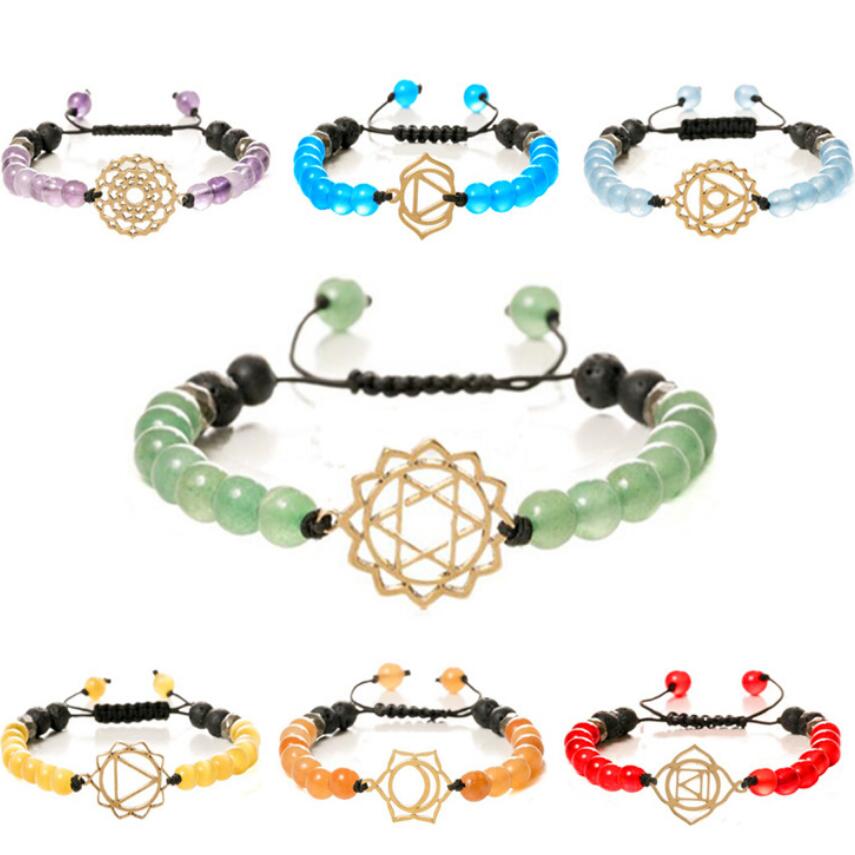 

jewelry stainless steel bracelets natural lava stone crystal colorful beaded bracelets for women hot fashion