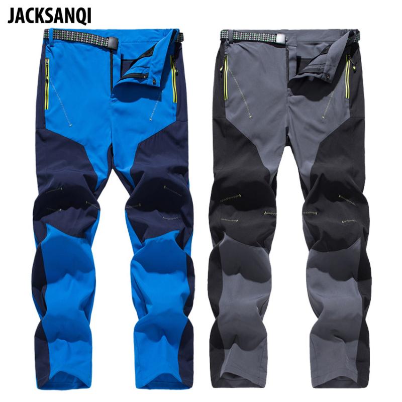 

JACKSANQI New Summer Men's Quick Dry Hiking Breather Pants Climbing Outdoor Sports Camping Fishing Thin Male 5XL Trousers RA396, Black