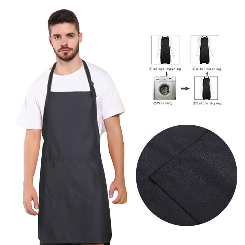 

Adjustable Bib Apron with Pocket Extra Long Ties for Women Men, Chef, Kitchen