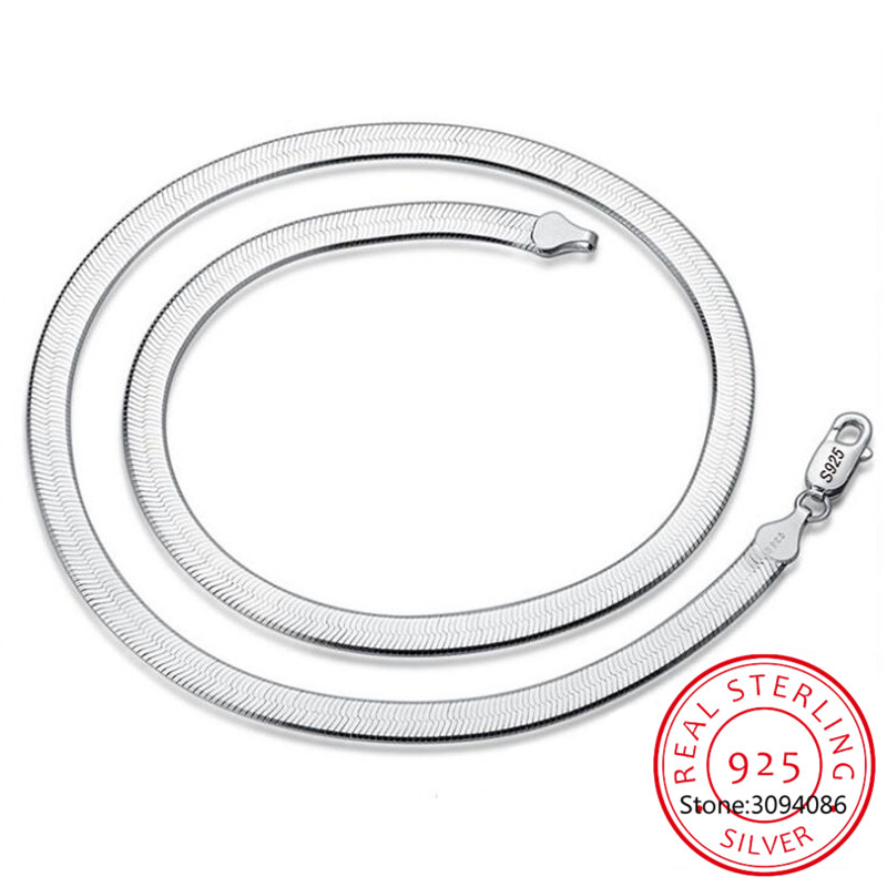 

100% Original 925 Solid Sterling Silver Chokers Necklaces for Women Fine Jewelry Wedding Chains Necklaces Men Gift XL-6
