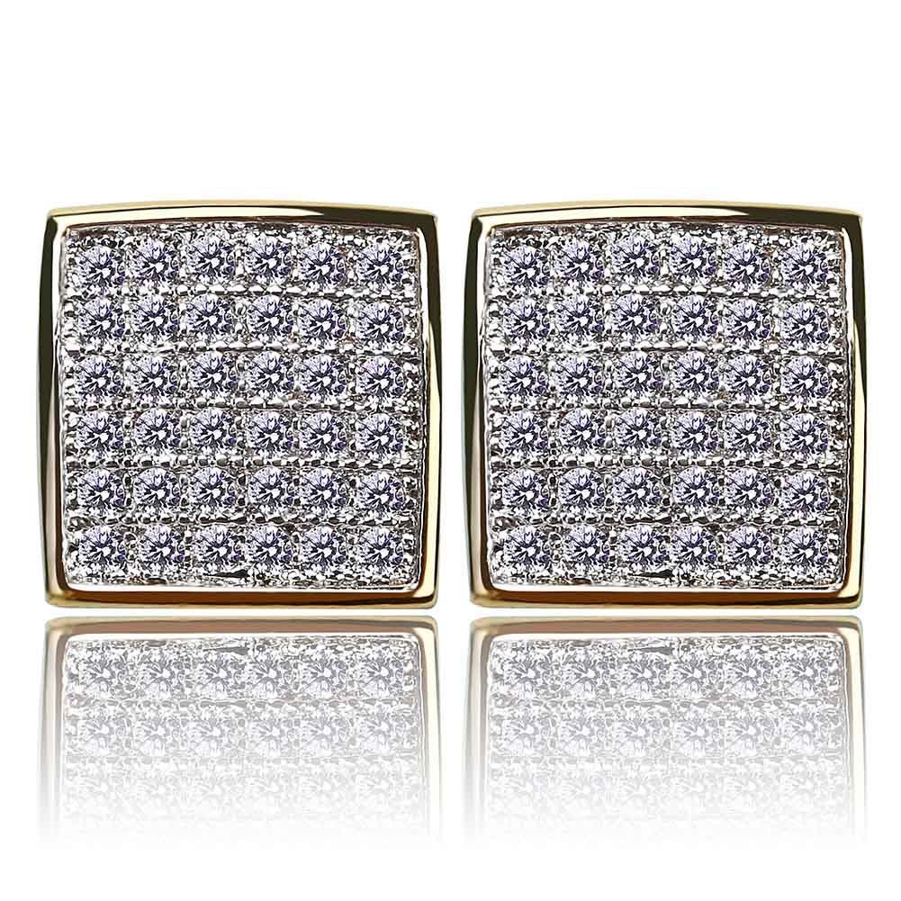 

Hip-hop Thread Earring Hiphop Electroplate Bicolor Zirconium Rock Form Man Ear Nail