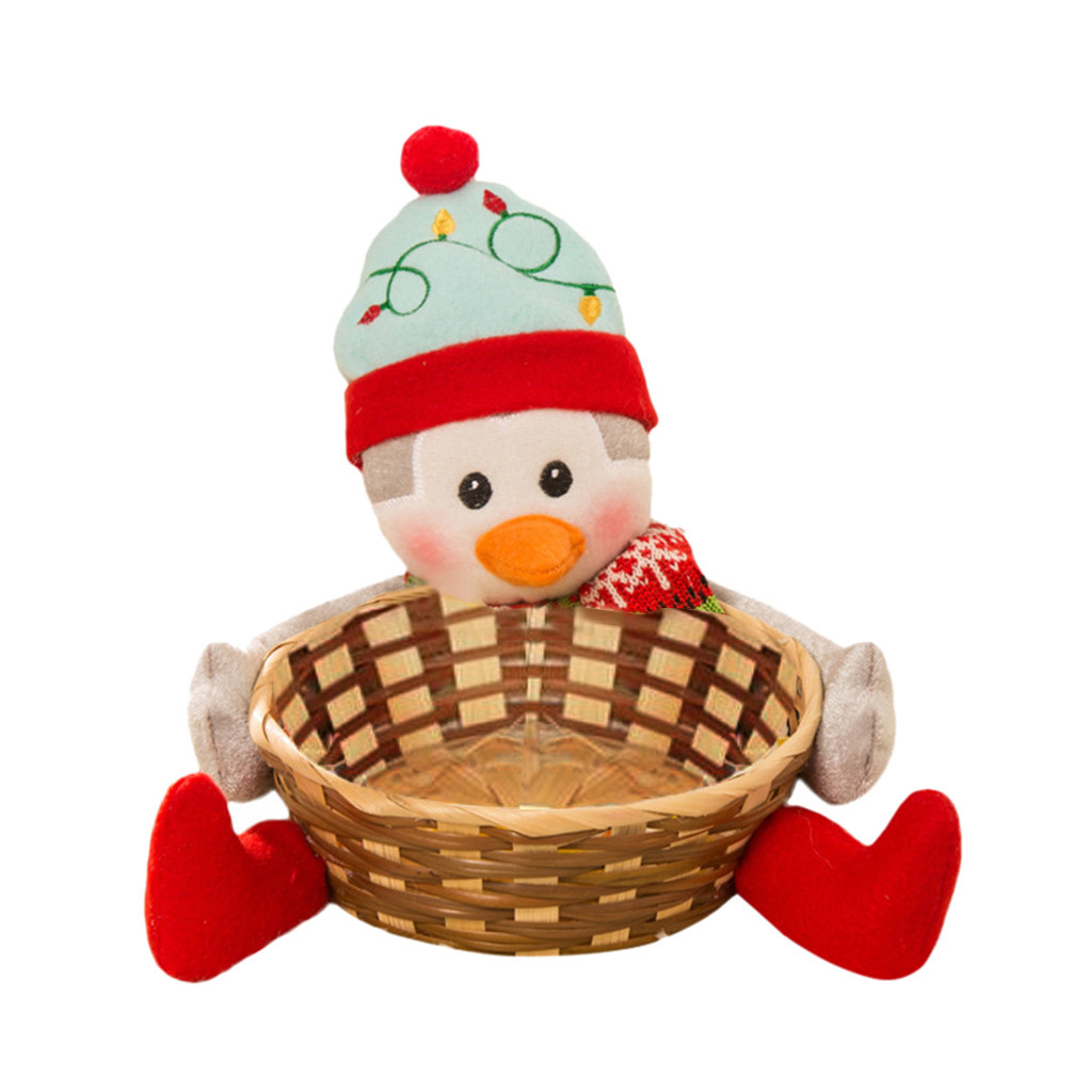 

C Doll Christmas Santa Candy Storage Basket decorations Children's Fruit candy basket Decoration Bowl Home Decor Gifts FS20