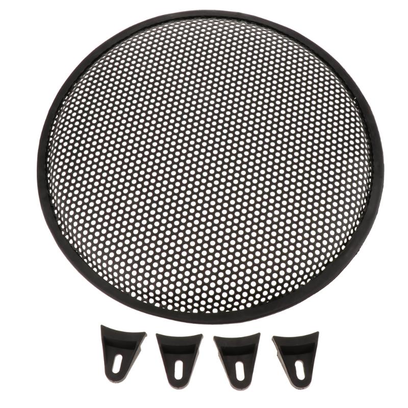 

1 Pcs Speaker Grills Cover Case Black With 4 pcs Screws & 4 Fix Holders for 12 inch Outer DIY Speaker Grille Metal