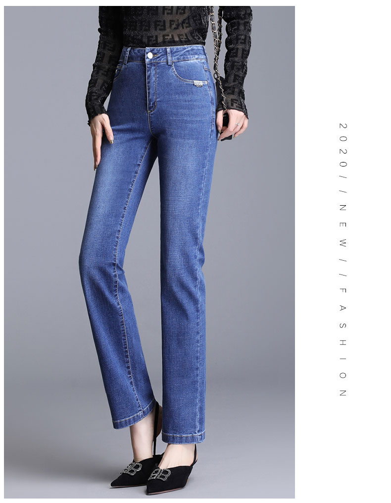 

Dark Blue Han Edition Style Stretch Feet Pants Nine Minutes Of Pants