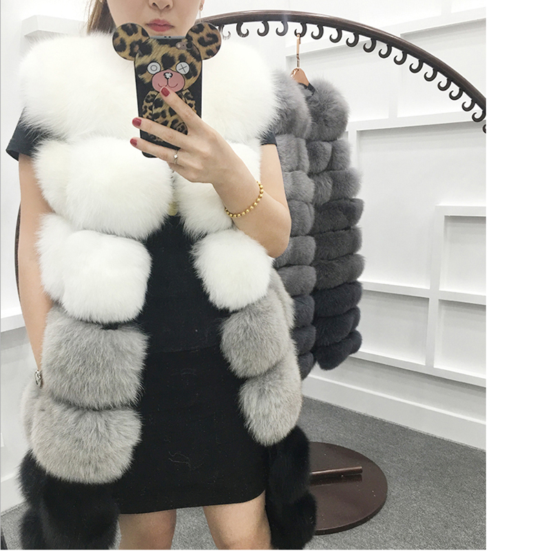 

New Fashion Fur Coat women high Imitation Fur Vest Jacket Mixed colors medium-long-style Women Faux Coat1, Orange