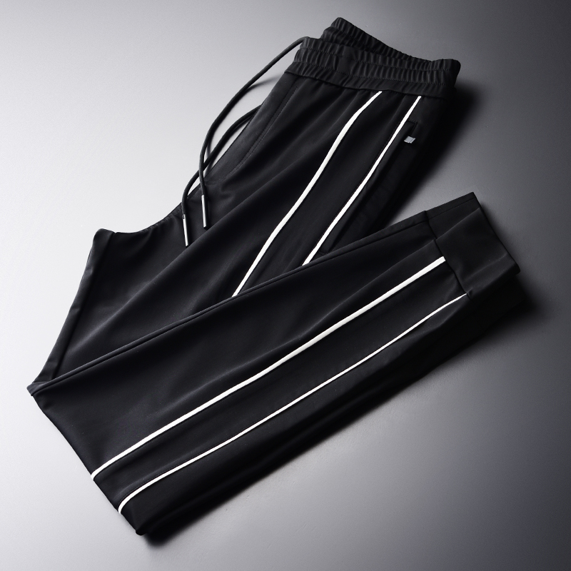 

New Spring Man Pants Side White Purfle Spring Casual Pants Men Plus Size 4xl Youth Trend Slim Fit Mens Trousers, H-k1811