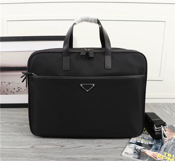 

Global free shipping 407 size 40cm 31cm 12cm classic luxury suit canvas men's travel bag best quality handbag, Black