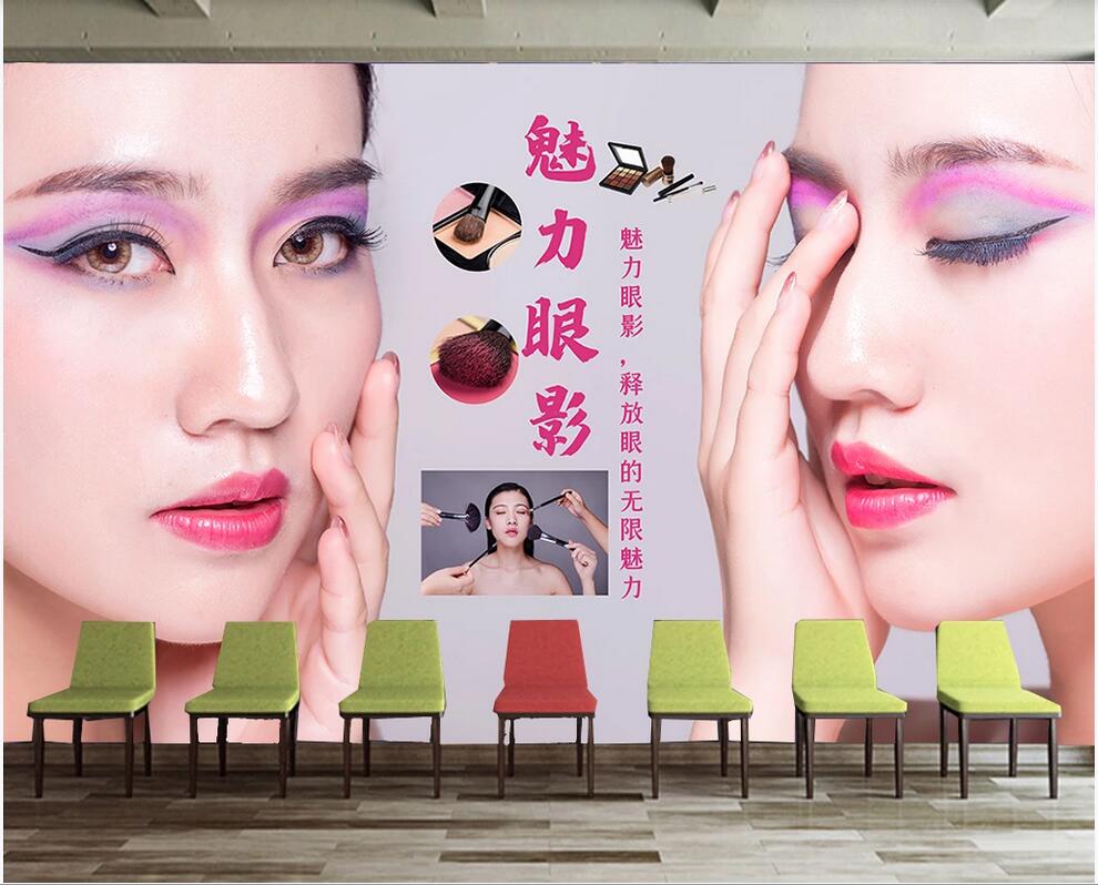 

3d landscapes wall custom murals Fashion glamour eye shadow eye makeup beauty tooling background wall painting art canvas pictures, Non-woven fabric