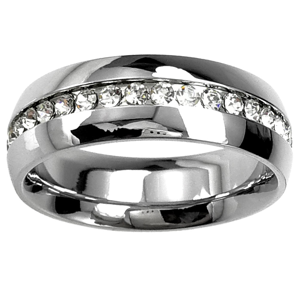 

9K 9CT White Gold Filled with Crystal Men Women Wedding Ring R84 Sz 6-10