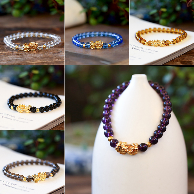 

PIXIU Bracelet For Women New Arrival Golden 6mm Beads Bracelet Bring Lucky Brave Wealth Feng Shui Charm Bracelets