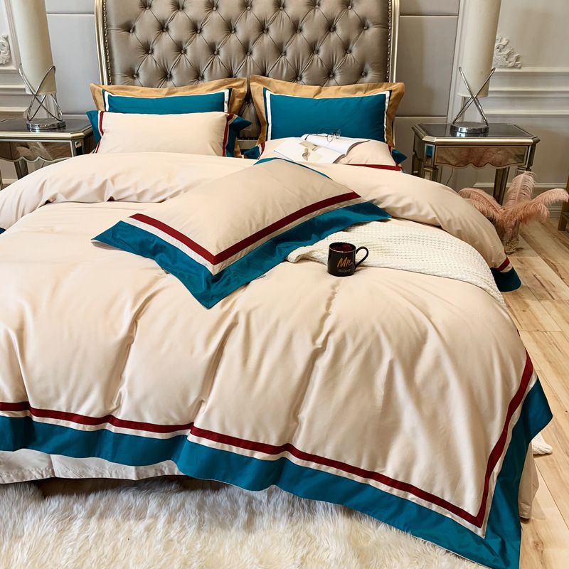 

TopSales High-Level 5-star Hotel Bedding Set Free Shipping Fashion 100%Cotton Home Textile 120s Island Cotton Quilt Cover Weding, White