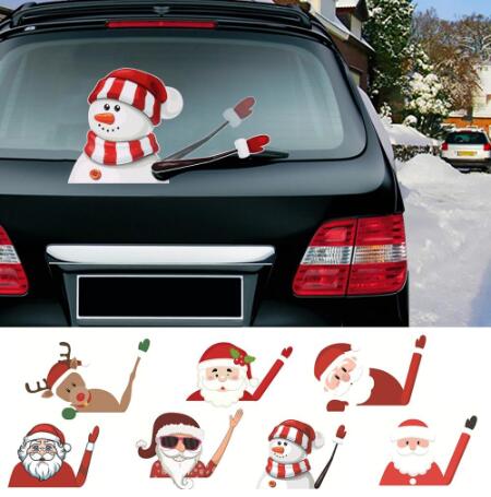 

Santa Snowman Car Sticker Merry Christmas Decorations for Home Xmas Ornaments Navidad Gifts Happy New Year 2020