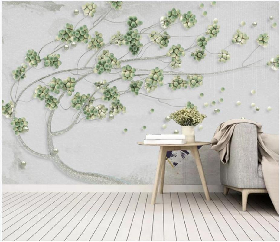 

Custom photo 3d wallpaper Fresh green grapes tree background living room home decor 3d wall murals wallpaper for walls 3 d, Non-woven