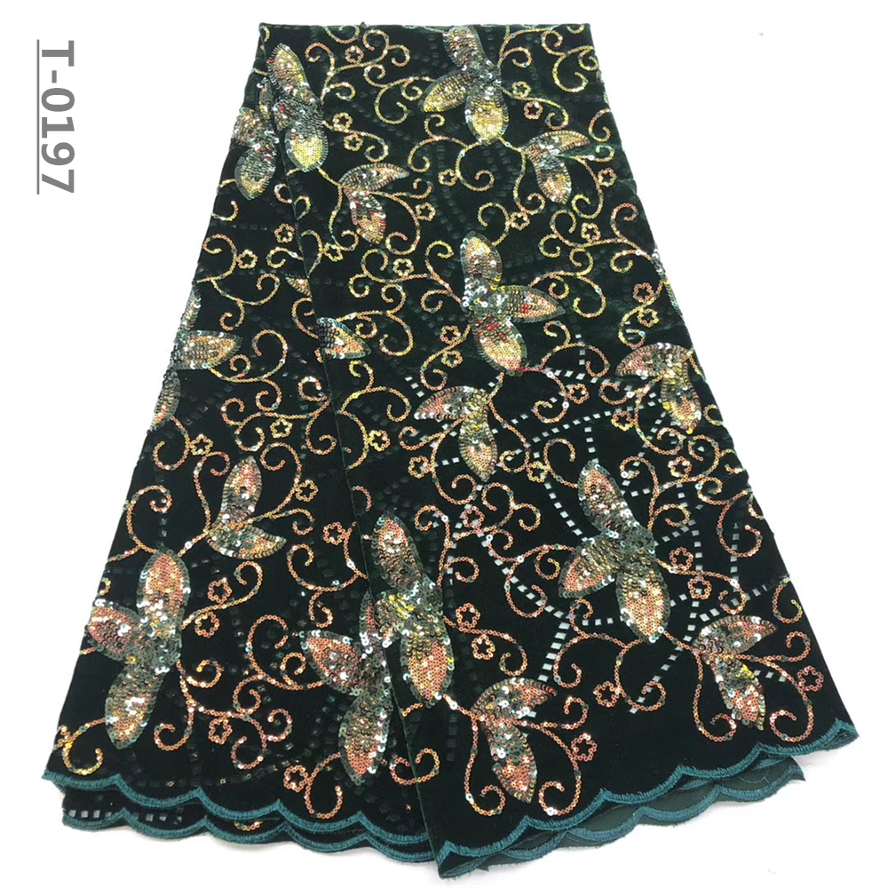 

New Design African Lace Fabric Tulle Mesh Velvet Sequins Laces Fabric High Quality French Net Lace Fabric For Wedding Women Dress