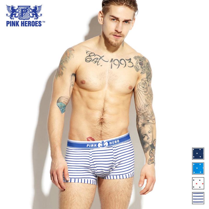 

2019 Pink Hero Brand Male Navy Sailor Style Underwear Men boxers Fashion Designer Plain Boxer Shorts panties Brand Clothing, Middle blue