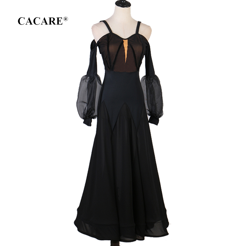 

2020 Ballroom Dance Competition Dresses Waltz Dress Standard Dance Dresses Tango Costumes D0308 Backless Big Hem, Black