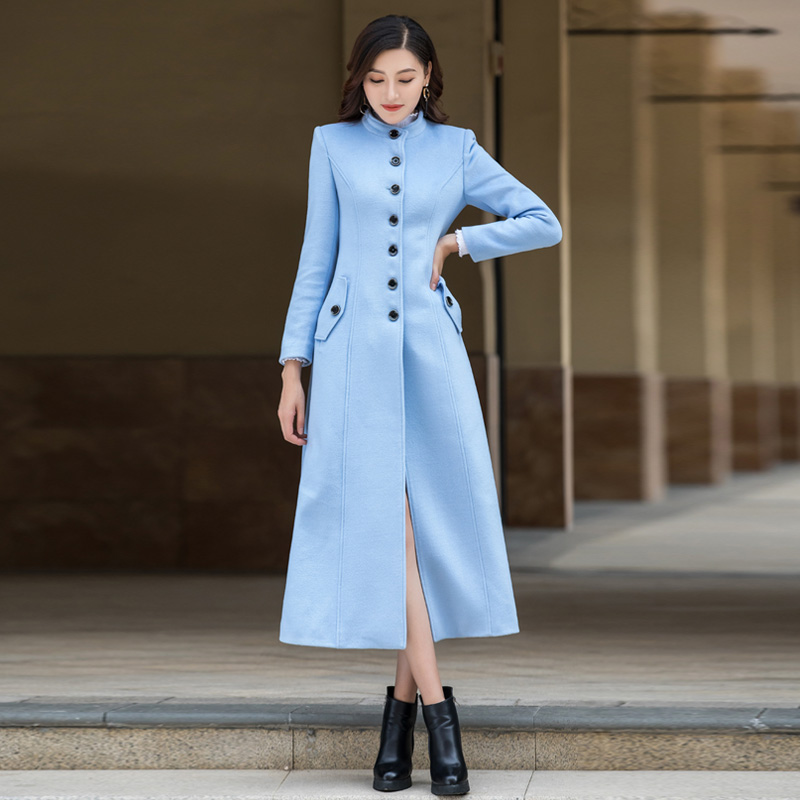 baby blue wool coat womens