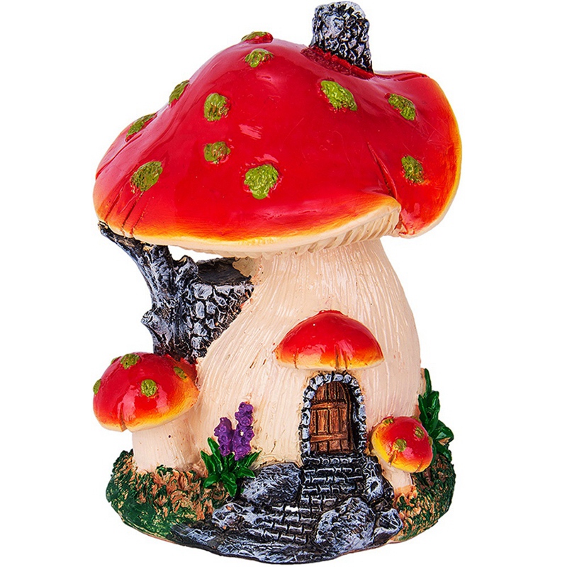 

Ankoow Red Mushroom House Mini Landscape House Fairy Garden Decoration Resin Crafts Ornament Miniature Fairy Garden Accessories