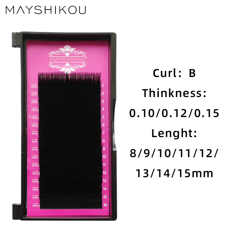 

MAYSHIKOU 16Rows/Tray Faux Mink Eyelashes Extension False Eyelash Individual Lashes Synthetic Hair Soft Natural Long