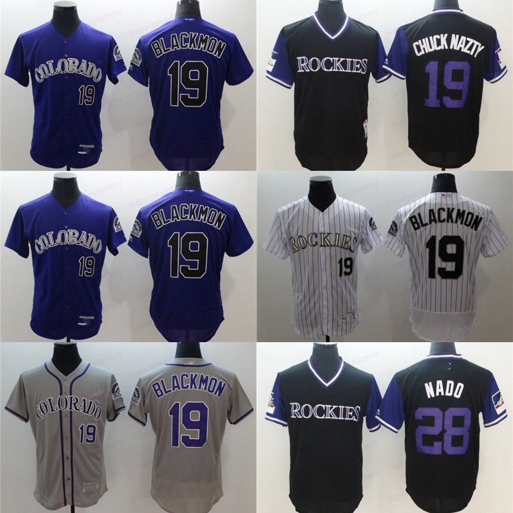

Men 2018 Players Weekend Jersey 19 Charlie Blackmon "Chuck Nazty" 28 Nolan Arenado "Nado" High Quality Free Shipping Baseball Jerseys, Black