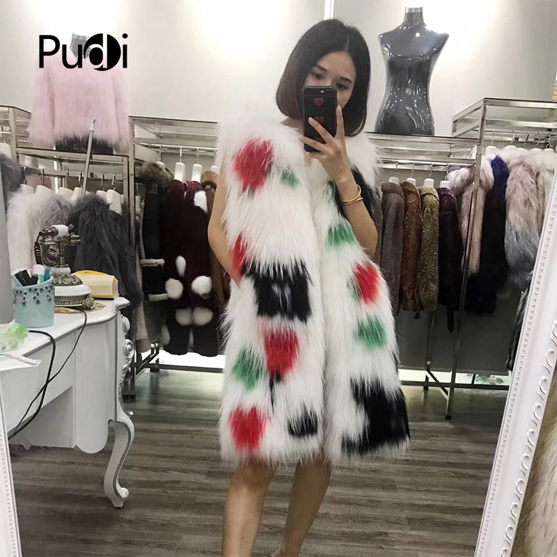

Knitted Real raccoon fur vest/ jacket /overcoat women warm genuine fur vests long style 170911, As pic