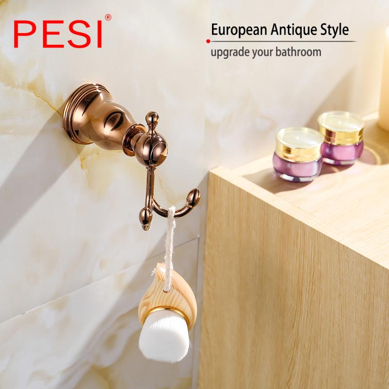 R/étro Crochets Pour Serviettes De Bain,Simple Style Vintage D/écoration Murale Crochets Bronze V/êtements Sac Serviette Deux Crochets En Laiton Antique Cuisine Beathroom Crochets Avec Vis-Blanc