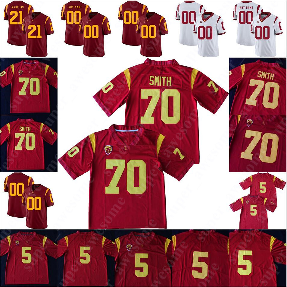 

USC Trojans Football Jersey Tyron Smith 1 Mike Williams 20 Mike Garrett 2 Robert Woods 58 Rey Maualuga 10 Brian Cushing 52 Jack Del Rio, Vintage white no name just number