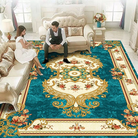 

Luxury European and American Style Free-Hand Carpet in Squre Shape Used in Living Room Bed Room, As show