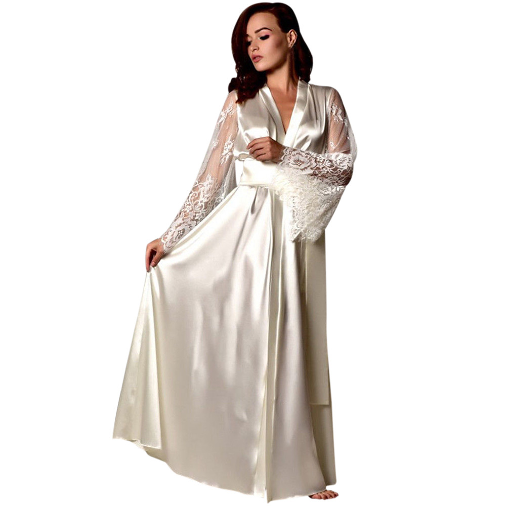 long sleeve satin nightdress