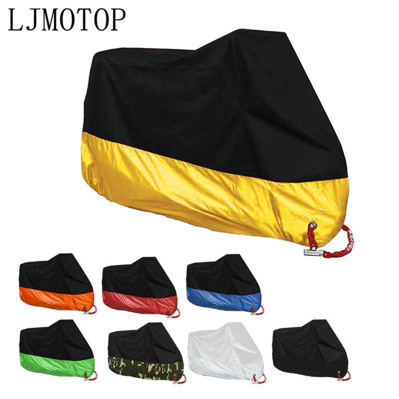 

Motorcycle Cover Dustproof Waterproof Sun Block Protector Case Tent For fjr1300 fz1 fz600 trx850 fzr400 fazer xjr400, Black