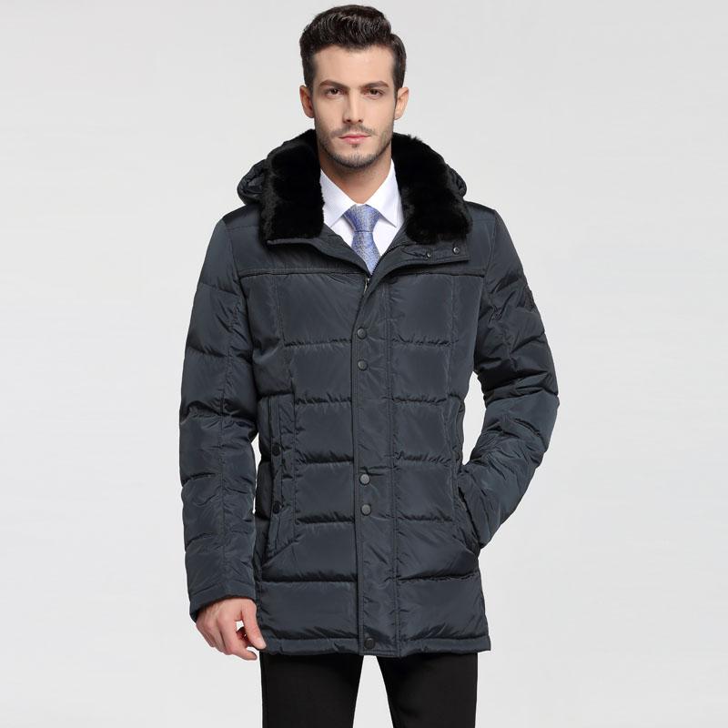 

Light Down Men 2020 New Down Jacket For Men For Europe And Russia ,Winter Minus 40 Degrees Rex Fur Collar Hood P317, Dark blue 3569