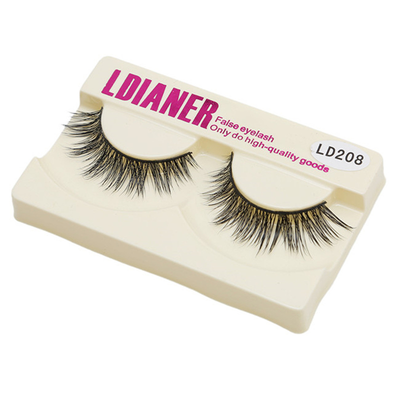 

1Pair Mink Natural Long Black False Eyelashes Cross Fake Eye Lashes Makeup Extension Tools Makeup