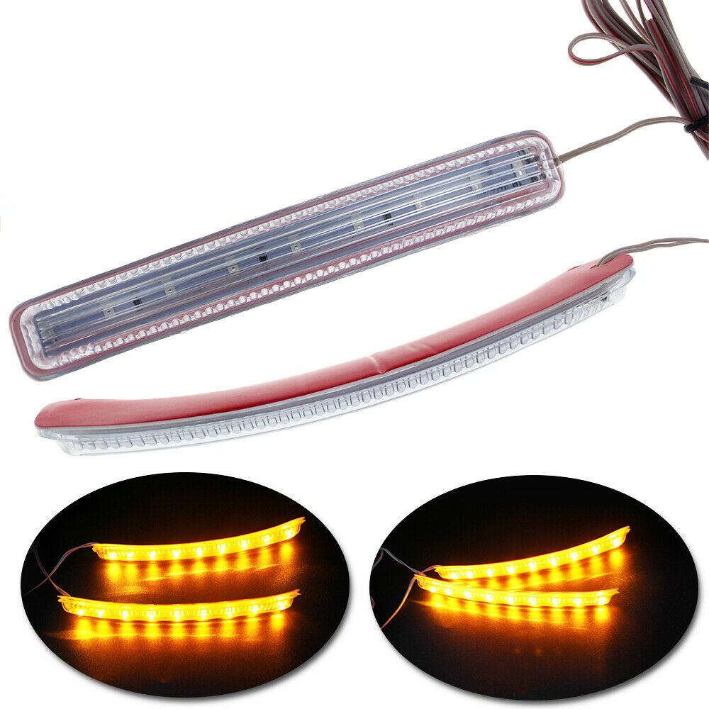 

2Pcs Amber Blue 12V Car Turn Signal Light Strip Auto Rearview Side Mirror Indicator Lamp Soft Flashing 9 SMD LED Amber/Yellow Light Source
