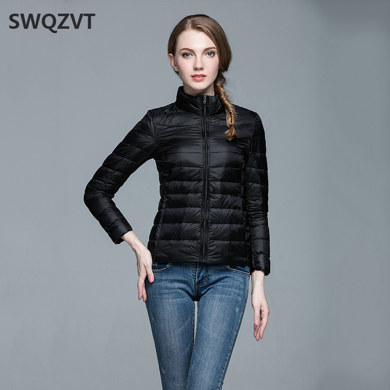 

New Autumn Winter Slim Short Women Down Coat 2019 Plus Size Stand Collar Women Jacket Coat Ladies Female Bomber Jackets, Green