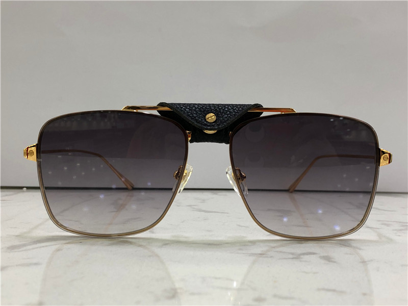 

fashion design sunglasses 0198 square metal frame with leather retro avant-garde simple pop style top quality wholesale eyewear