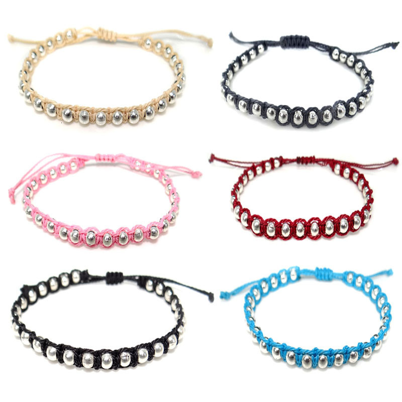 

Non-rust Steel Ball Manual Bracelet Waterproof Wax String Weave Bracelet Ornaments