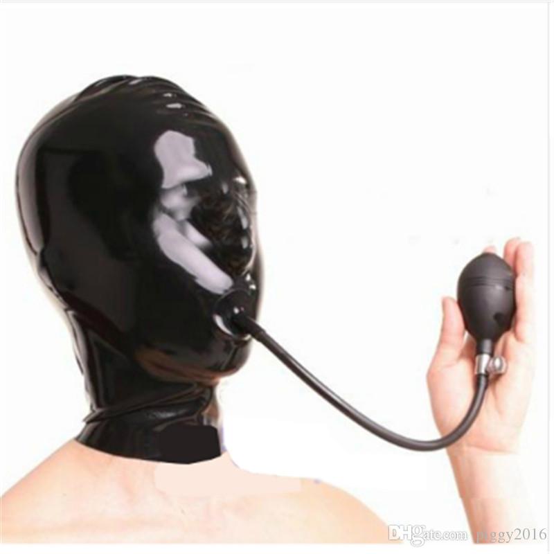 

Latex Inflatable Face New Mask Sexy Mask 100% Fetish Latex Hood Gags With Hood Mask Awlcf