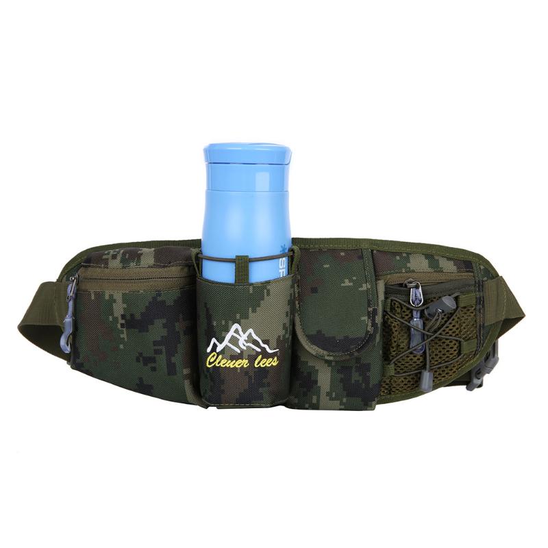 

Male Men Waist Bag Pack Casual Functional Money Phone Belt Bag Running Water Bottle Pockets Outdoor Sports Waist Packs #LR4, Black