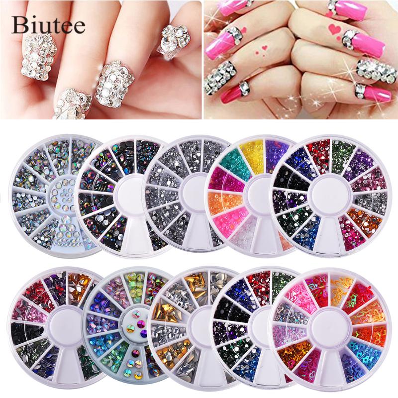 

Biutee 10pcs/set Nails Decoration Nail Art Diamond Boxes Shiny Diamonds Acrylic Box Various Colors Nail Decoration Kit 3D