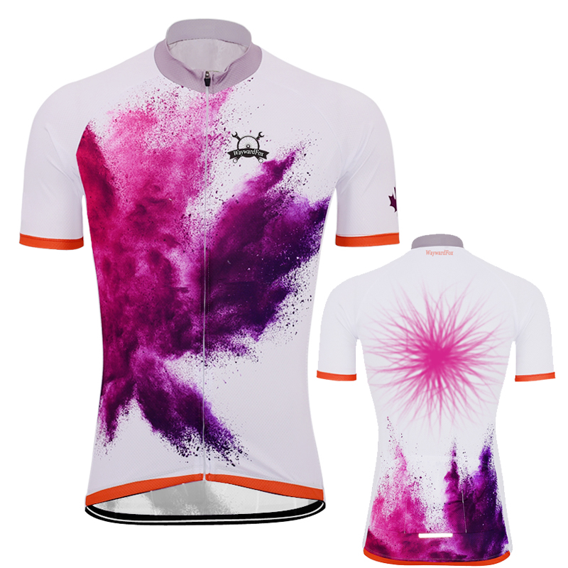 

Cycling Shirts & Tops 2021 Men's White/purple Jerseys Quick Dry Jersey Short Sleeve Clothing Road Bicycle Clothes Wear, Style photo