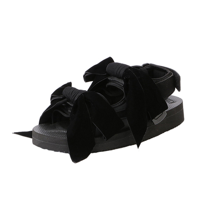 

fashion Summer Shoes Women Bow Gladiator Sandals Flats Platforms Woman Causal Wedge Shoes Open Toe Black Thick bottom