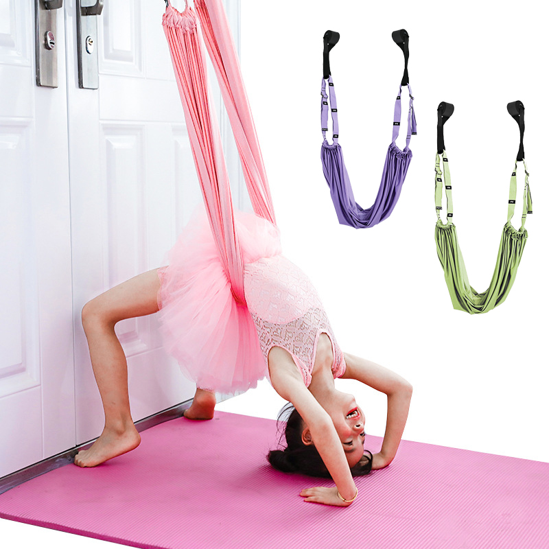 

Yoga Wall Rope Adjustable Backbend Training Belt Anti-gravity Aerial Yoga Strap Hammock Dance Leg Waist Stretch Fitness Home Gym, Green