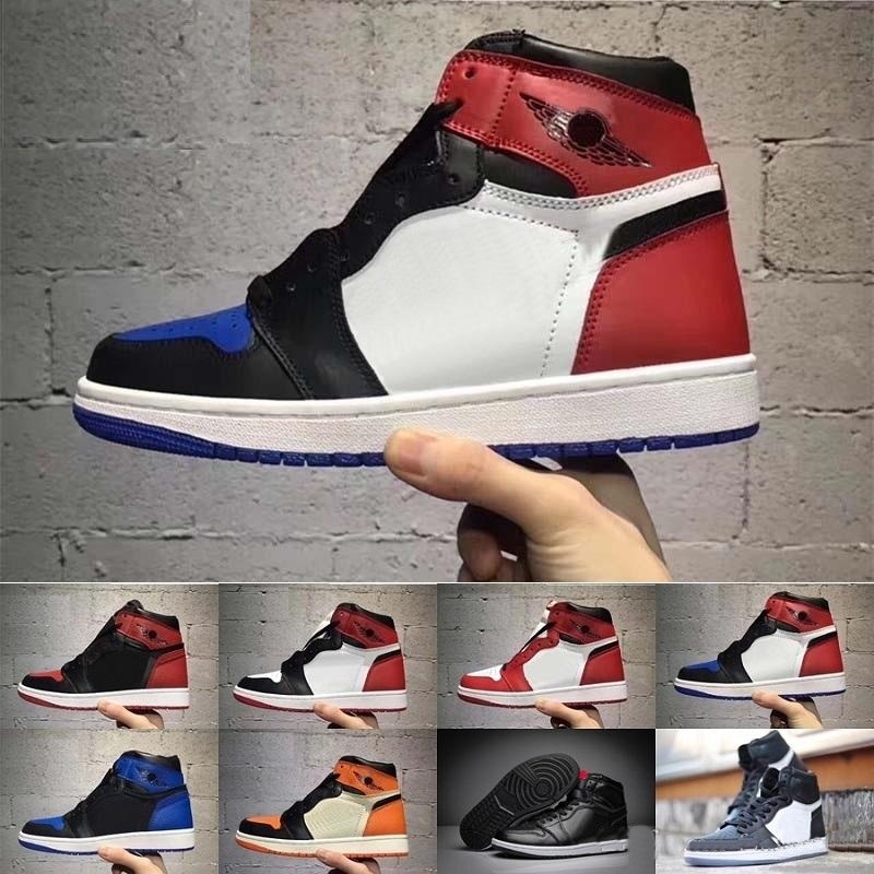 

New 1 OG High Banned black red white Yellow mens basketball shoes 1s womens shoe fashion retro trainers Designer sneakers Chaussures size 13