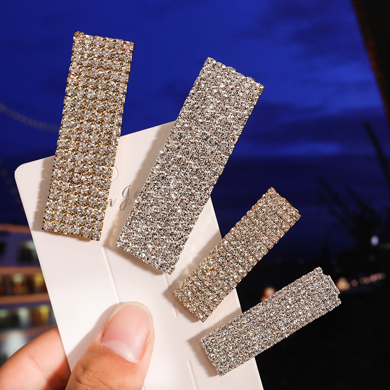 

Women Hairpins Rhinestone Hair Clips Ladies Bobby Pins BB Side Clips Barrettes Bangs Clip Headwear Fashion Headdress Hair Jewelry Gift 2019, Golden;silver