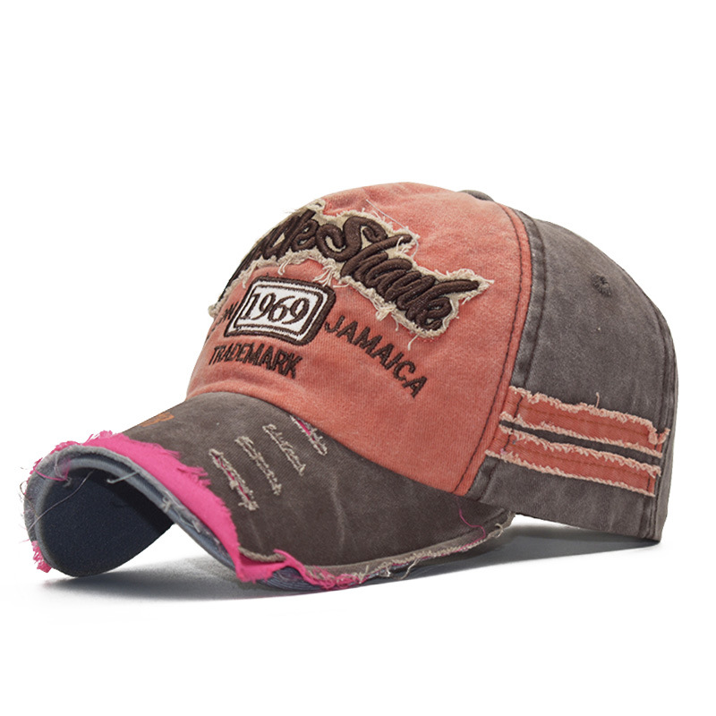 

2021 fashion distressed 1969 baseball cap edging visor wholesale couple hat