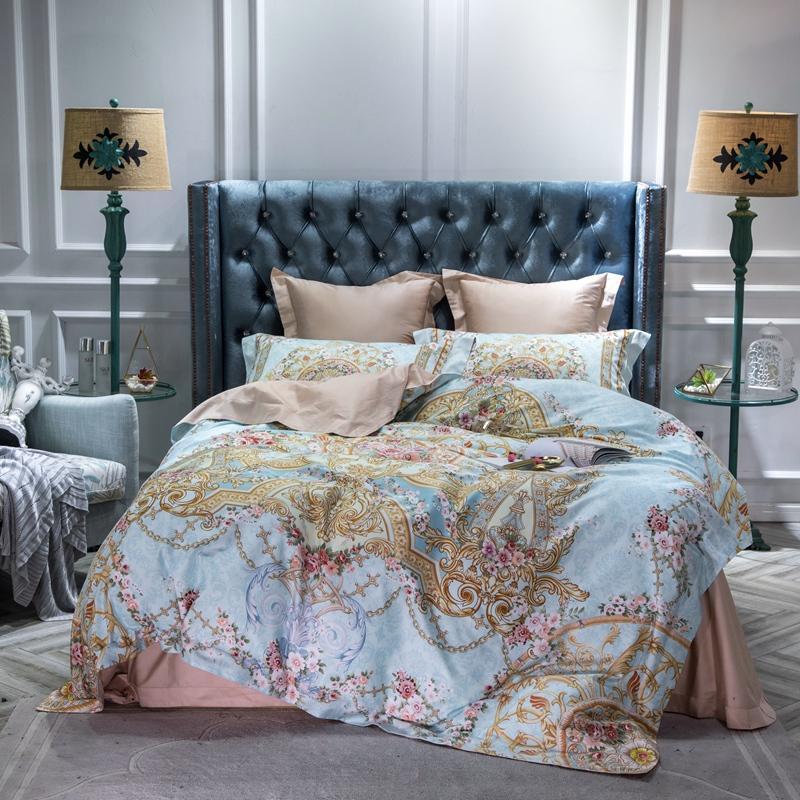 

Egyptian Cotton Flat/Bed sheet Duvet Cover Fitted sheet Modern Bedding Set Queen King Bed set parure de lit ropa de cama, Bedding set 4