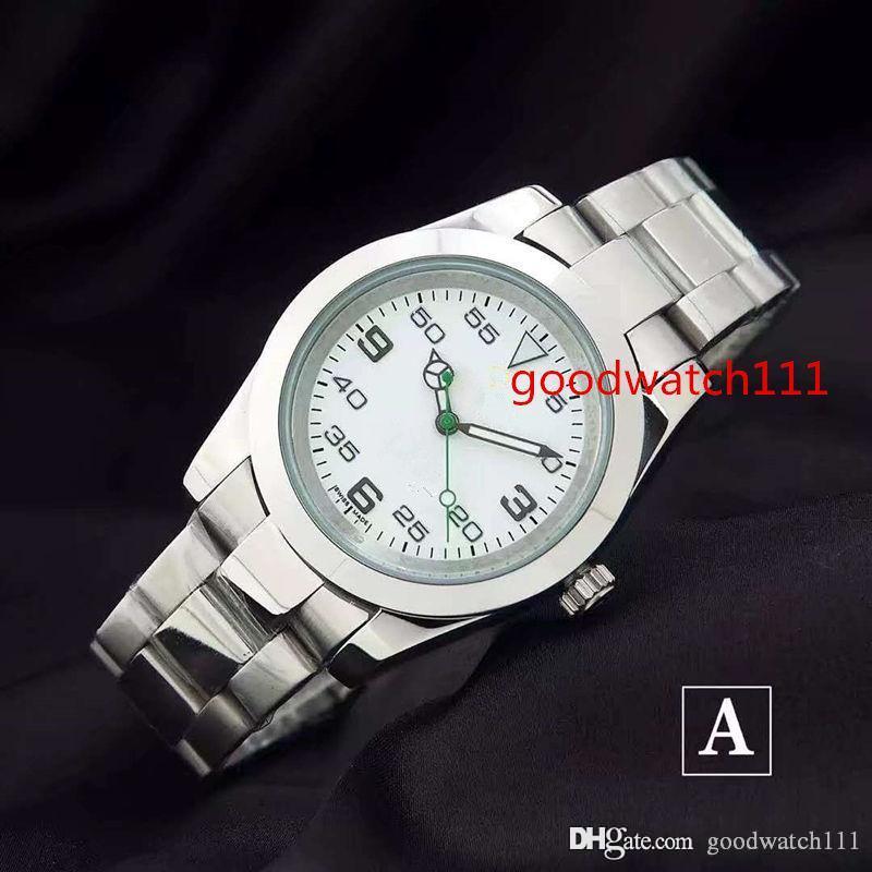 

2017 free shipping 40mm dial air-king series stainless steel automatic men's watch. sports watch TOP 3A quality